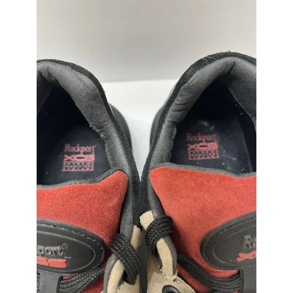 Rockport XCS Hiking Shoes Tan Black Suede Lace-Up Men's 8 Sturdy